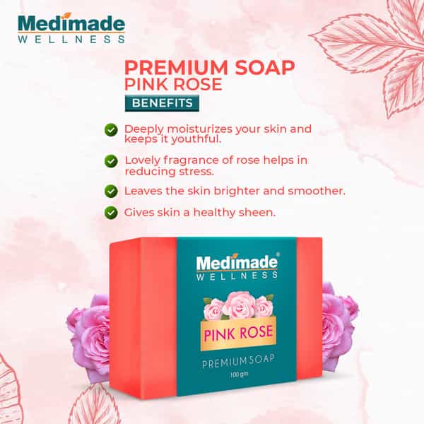 Medimade Pink Rose Premium Soap - 100 Gm X 5 ( Pack Of 5 )