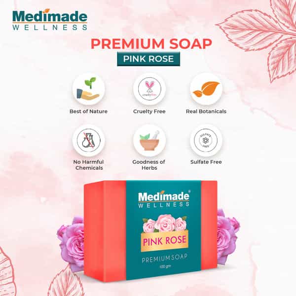 Medimade Pink Rose Premium Soap - 100 Gm X 5 ( Pack Of 5 )