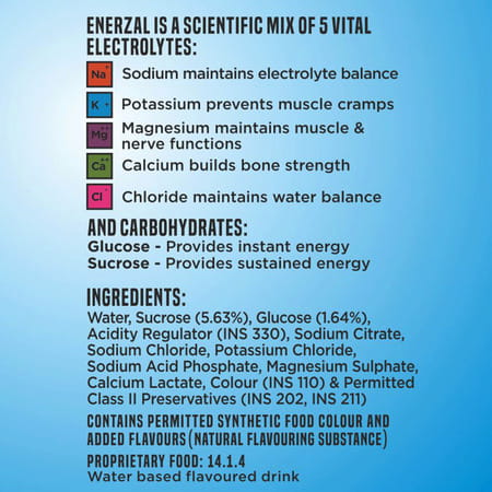 Enerzal Blitz Isotonic Hydration & Electrolyte Energy Drink Pet Bottle 500 Ml Each (Pack Of 6)