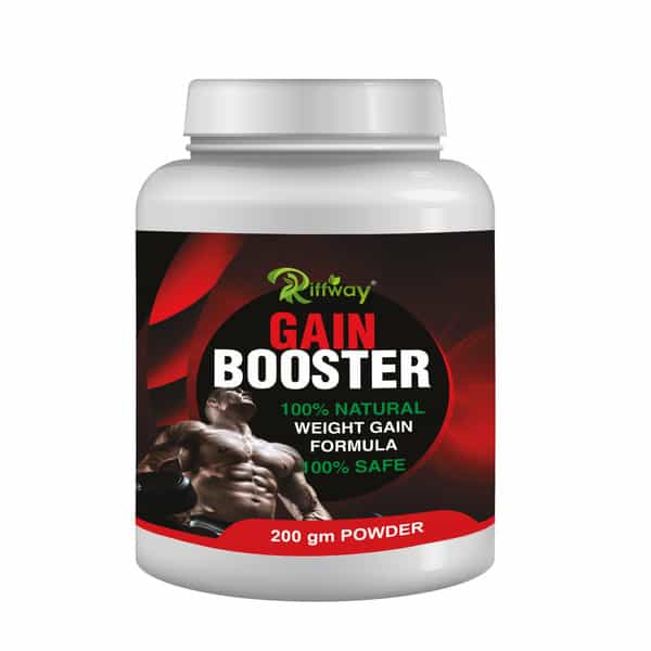 Riffway Gain Booster Weight Gain Powder | Improve Workout Performance 100% Ayurvedic (1X200gm)