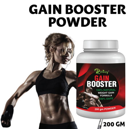 Riffway Gain Booster Weight Gain Powder | Improve Workout Performance 100% Ayurvedic (1x200gm)