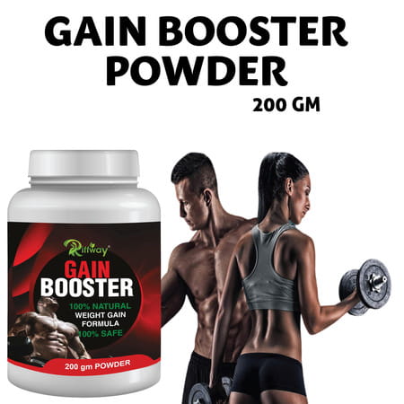 Riffway Gain Booster Weight Gain Powder | Improve Workout Performance 100% Ayurvedic (1x200gm)