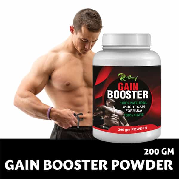 Riffway Gain Booster Weight Gain Powder | Improve Workout Performance 100% Ayurvedic (1X200gm)
