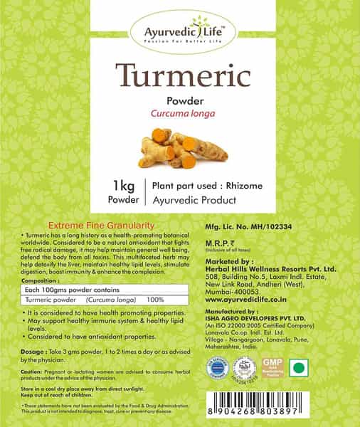 Ayurvedic Life Turmeric Powder - 1 Kg Value Pack Of 2