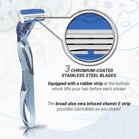Zlade Summer Splash Iii Triple-blade Hair Removal Razor For Women - 1 Handle + 4 Cartridges
