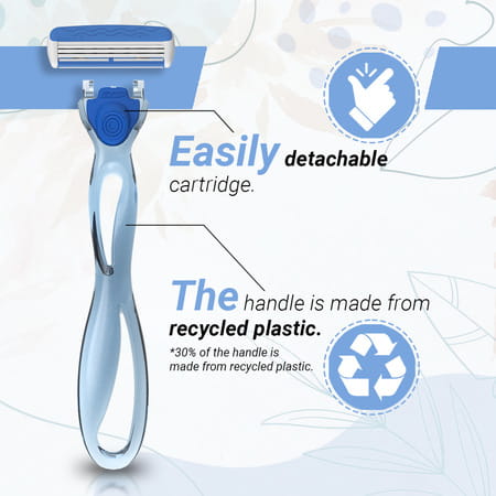 Zlade Summer Splash Iii Triple-Blade Hair Removal Razor For Women - 1 Handle + 4 Cartridges