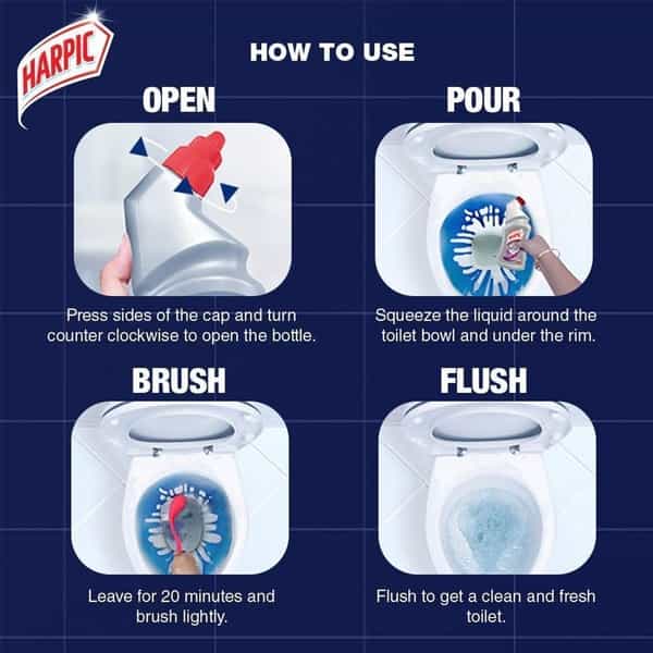 Harpic Active Platinum Marine Toilet Cleaner  Bottle Of 500 Ml