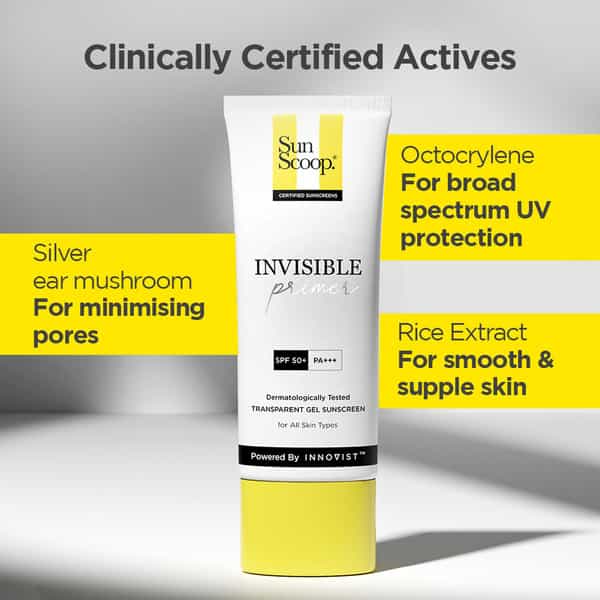 Sunscoop Invisible Primer Sunscreen Gel Spf 50 Pa+++ | Spf 50 Gel Sunscreen For Dry & Oily Skin- 45G