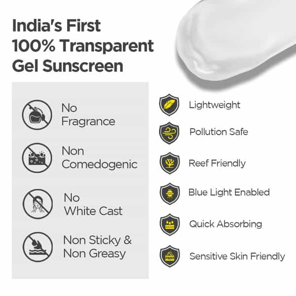 Sunscoop Invisible Primer Sunscreen Gel Spf 50 Pa+++ | Spf 50 Gel Sunscreen For Dry & Oily Skin- 45G
