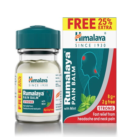 Himalaya Rumalaya | Strong Fast Relief From Headache & Neck Pain | Pain Balm | 10 Gm | 8g + 2g Free