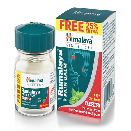 Himalaya Rumalaya | Strong Fast Relief From Headache & Neck Pain | Pain Balm | 10 Gm | 8g + 2g Free