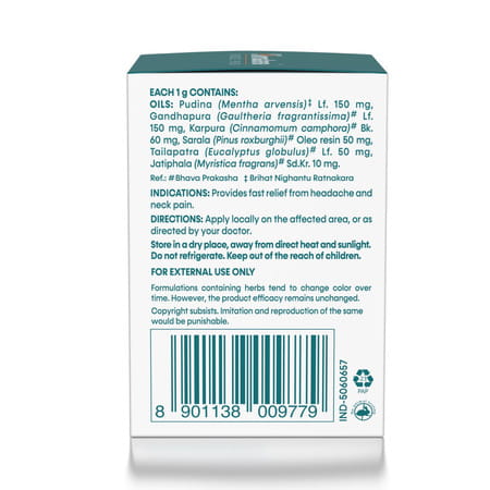 Himalaya Rumalaya | Strong Fast Relief From Headache & Neck Pain | Pain Balm | 10 Gm | 8g + 2g Free