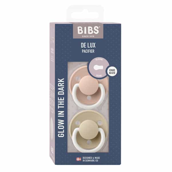 Bibs De Lux 2 Pack Silicone Onesize Blush Glow/Vanilla Glow - 0-3 Years