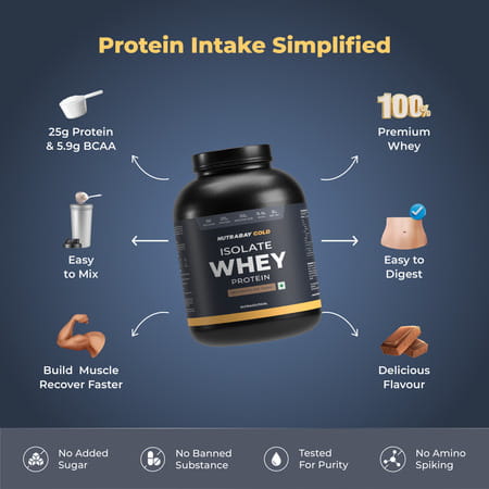 Nutrabay Gold 100% Whey Protein Isolate Rich Chocolate Creme - 2kg