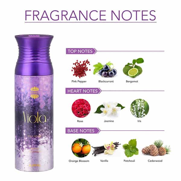 Ajmal Viola Perfume Deodorant 200Ml Body Spray Gift For Women