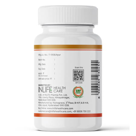 Inlife Flaxseed Oil Omega 3 6 9 Supplement Extra Virgin Cold Pressed 500 Mg - 60 Veg Capsules