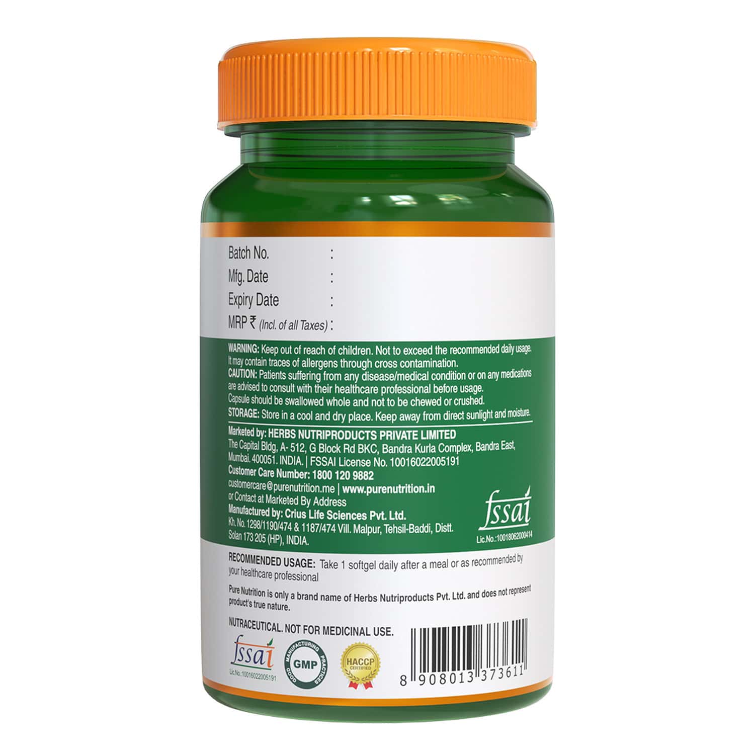 Buy PURE NUTRITION VEG OMEGA 3 FOR BRAIN AND HEART HEALTH 30 VEG