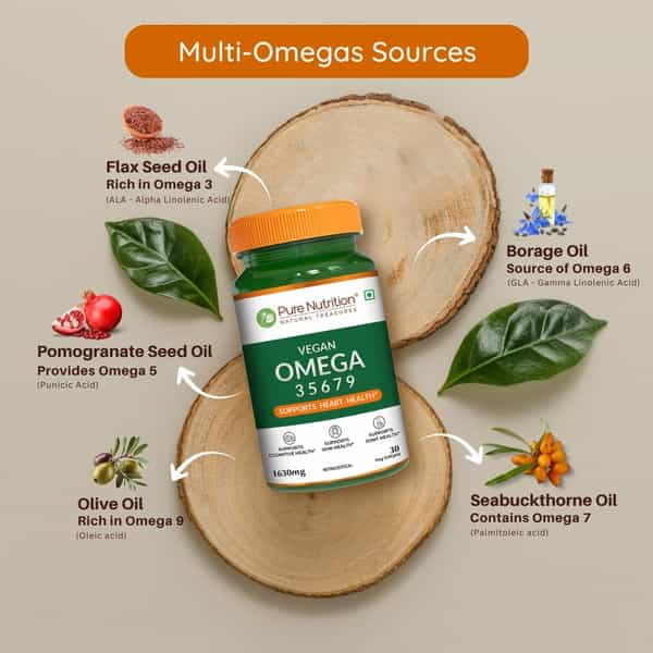 Pure Nutrition Veg Omega 3 For Brain And Heart Health 30 Veg Softgels
