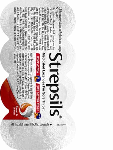 Strepsils Blister Ginger & Lemon 8'S (Pack Of 5 Strips)