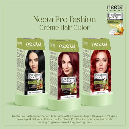 Neeta Professional Pro Fashion Color Kit 3.16 Burgundy 100G | Permanent Creme Hair Color | Unisex