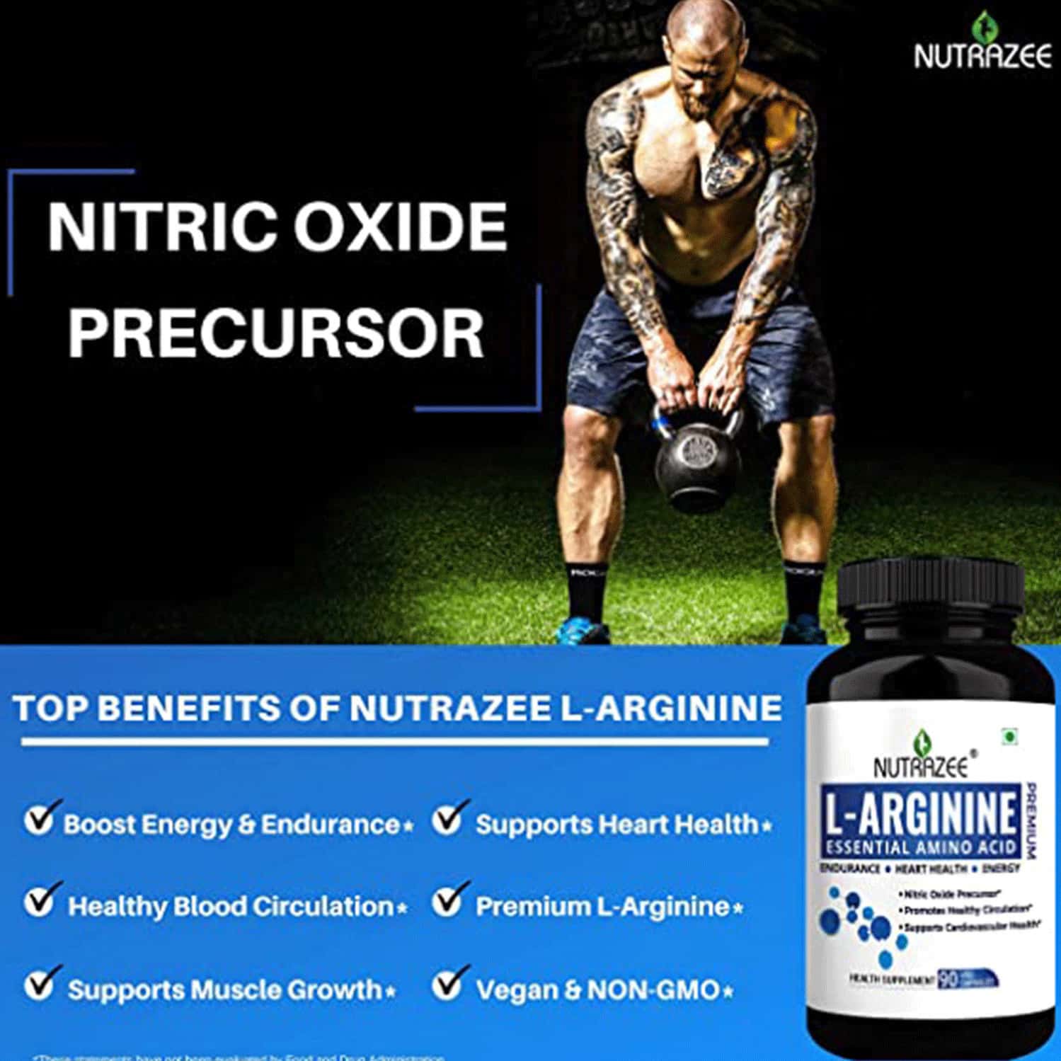 Buy NUTRAZEE LARGININE NITRIC OXIDE BOOSTER 90 VEGAN CAPSULES Online