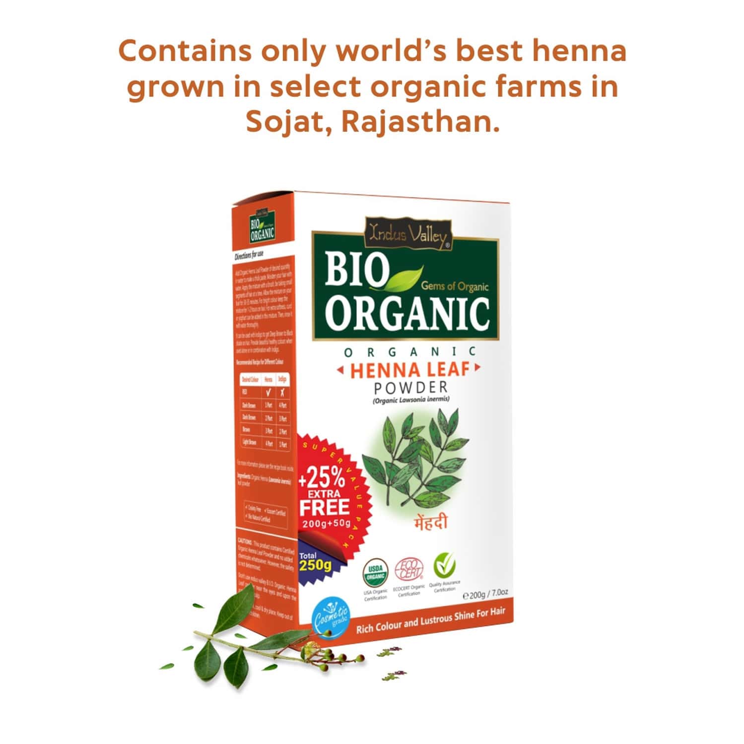 Buy INDUS VALLEY 100 ORGANIC NATURAL RED HENNA LEAF POWDER FOR HAIRS