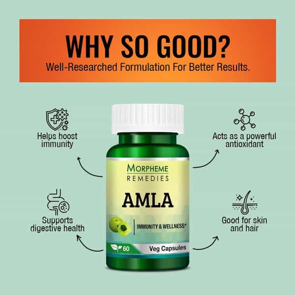 Morpheme Remedies Amla 500 Mg - 60 Veg Capsules