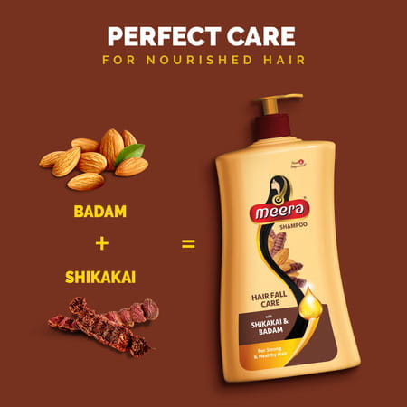 Meera Hairfall Care Shampoo | Goodness Of Badam & Shikakai | For Strong & Healthy Hair | 650ml