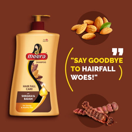 Meera Hairfall Care Shampoo | Goodness Of Badam & Shikakai | For Strong & Healthy Hair | 650ml