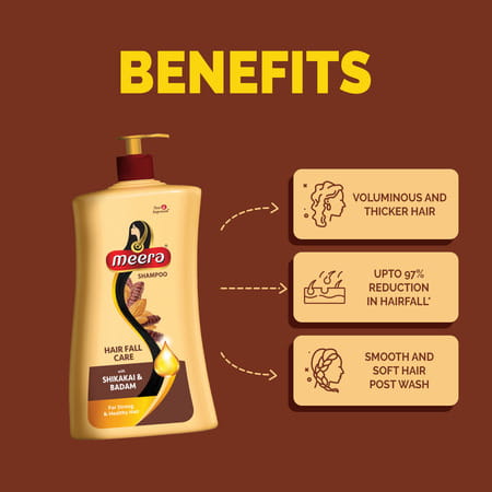 Meera Hairfall Care Shampoo | Goodness Of Badam & Shikakai | For Strong & Healthy Hair | 650ml