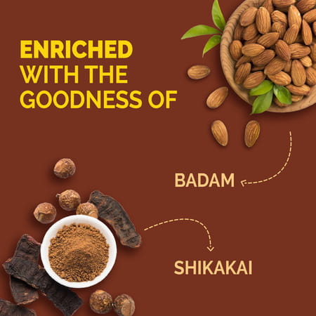 Meera Hairfall Care Shampoo | Goodness Of Badam & Shikakai | For Strong & Healthy Hair | 650ml