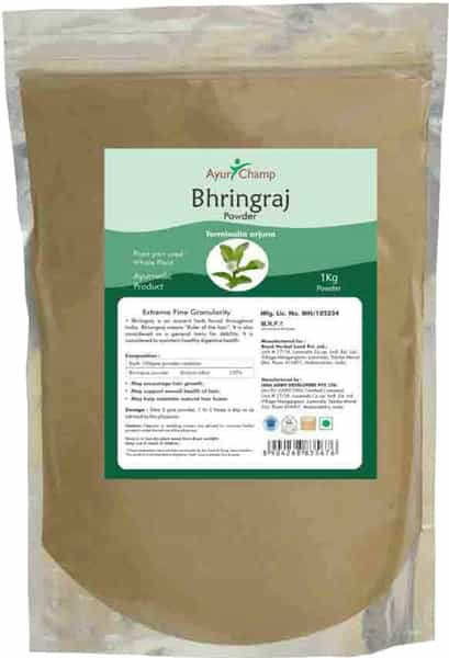 Ayur Champ - Pack Of 4 -Hair Growth Bhringraj Powder - 1 Kg