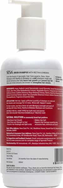 Sesa Onion Shampoo With Reetha & Shikakai 300Ml