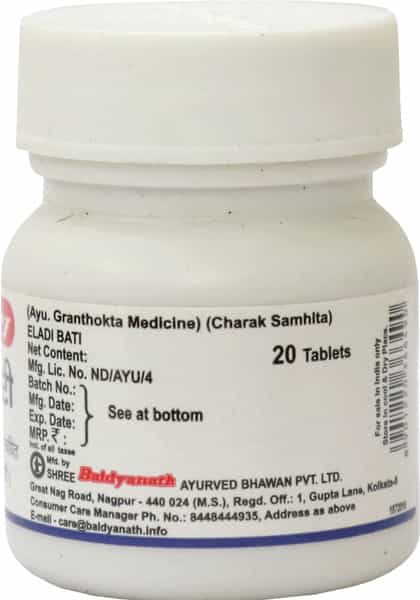 Baidyanath Asli Ayurved Eladi Vati | For Dry Cough Cold Fever And Vomiting - 20N (Pack Of 2)