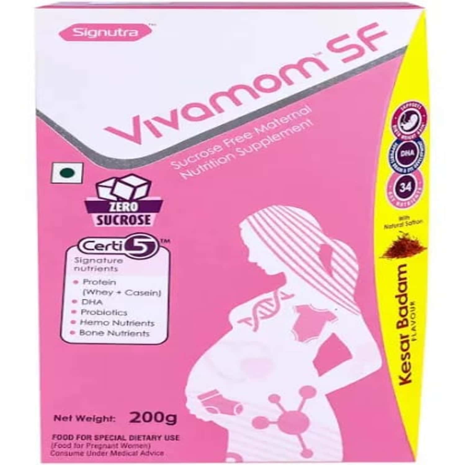 Vivamom Sf Kesar Badam Flavour Maternal Nutrition Drink Refill Of 200gm