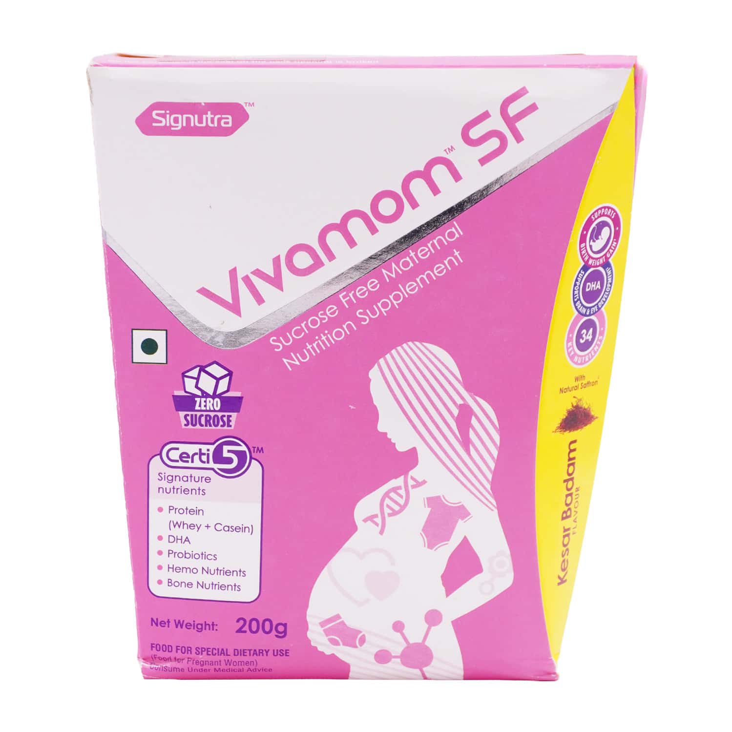 Vivamom Sf Kesar Badam Flavour Maternal Nutrition Drink Refill Of 200gm