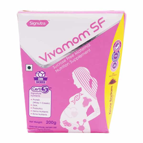 Vivamom Sf Kesar Badam Flavour Maternal Nutrition Drink Refill Of 200Gm