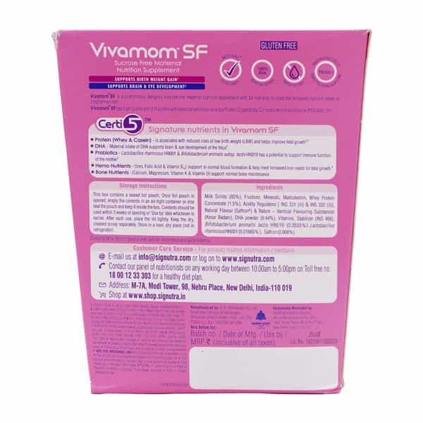 Vivamom Sf Kesar Badam Flavour Maternal Nutrition Drink Refill Of 200Gm