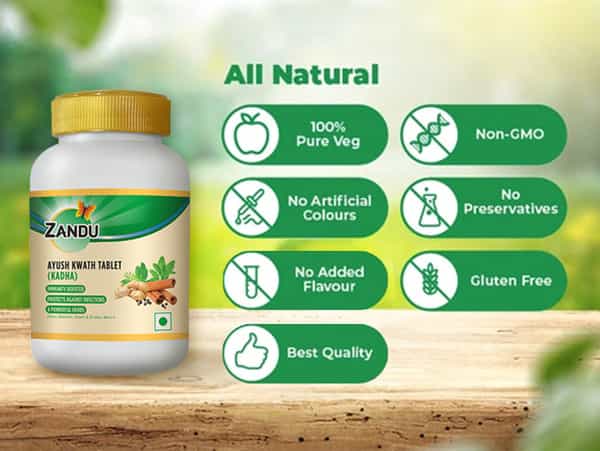 Zandu Ayush Kwath Ayurvedic Immunity Booster - 60 Tablets