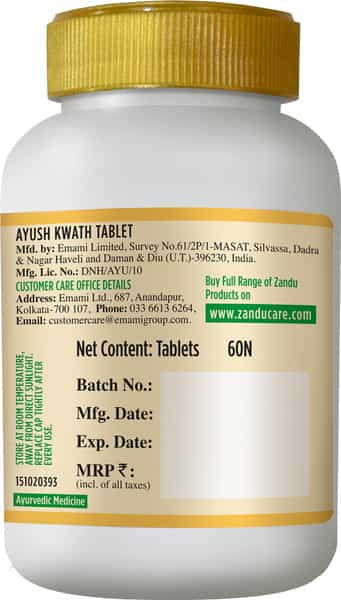 Zandu Ayush Kwath Ayurvedic Immunity Booster - 60 Tablets