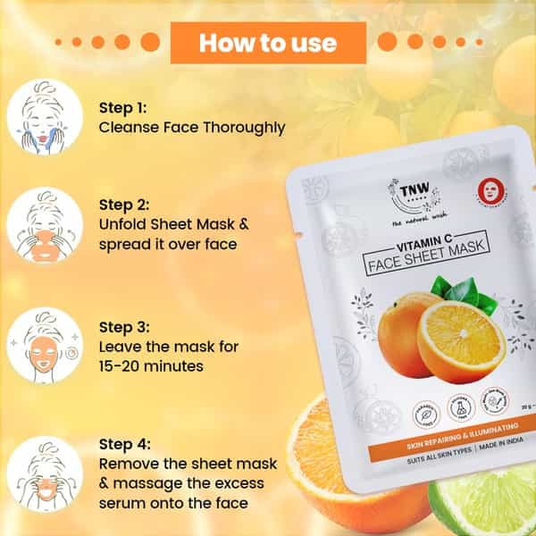 Tnw The Natural Wash Vitamin C Face Sheet Mask - Pack Of 2