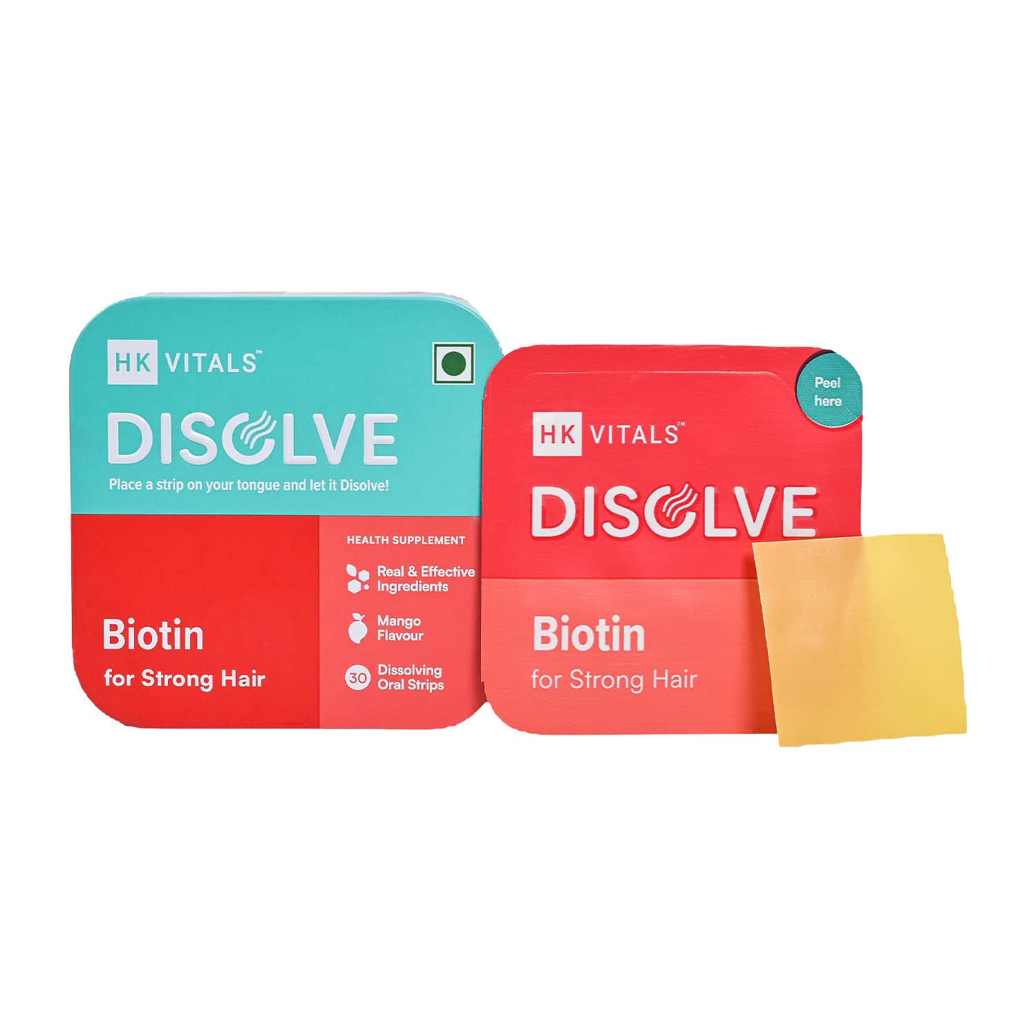 Hk Vitals Disolve Biotin | No Added Sugar | Natural Mango | 30 Strips (30 No)