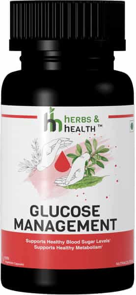 Herbs & Health - Glucose Management|Healthy Blood Sugar Levels| 60 Vegetarian Capsules