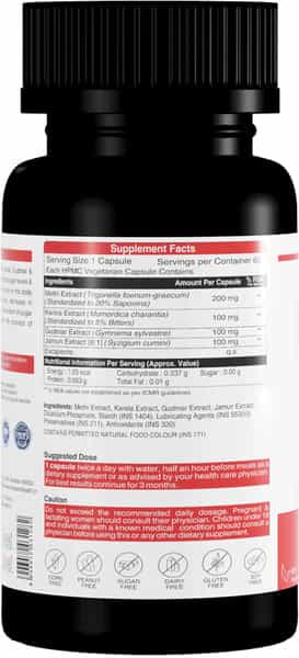 Herbs & Health - Glucose Management|Healthy Blood Sugar Levels| 60 Vegetarian Capsules