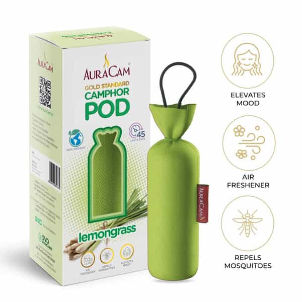 Auracam Gold Standard Camphor Pod Cone Lemongrass- Set Of 6