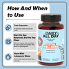 Daily All Day Omega 3 6 9 Vegetarian Capsule Supplement | 1000mg | 60 Capsules