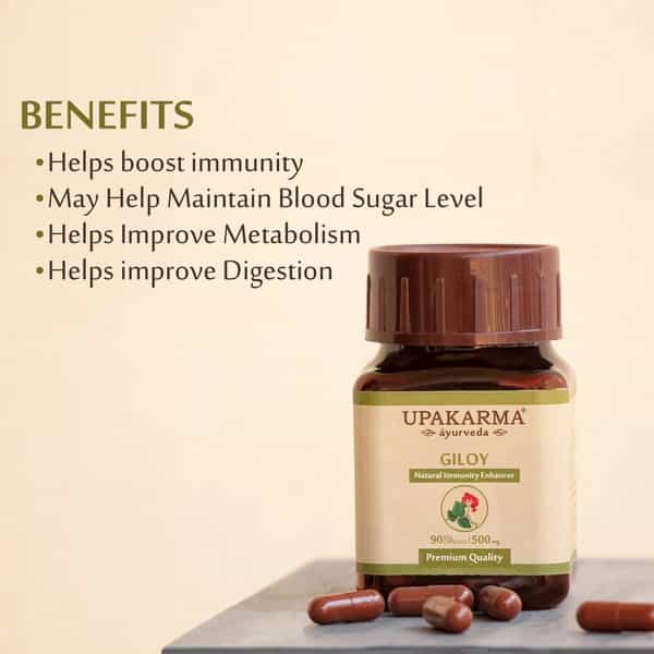 Upakarma Ayurveda Pure And Premium Giloy Extract 500 Mg 90 Veggie Capsules