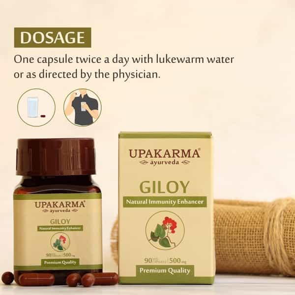 Upakarma Ayurveda Pure And Premium Giloy Extract 500 Mg 90 Veggie Capsules