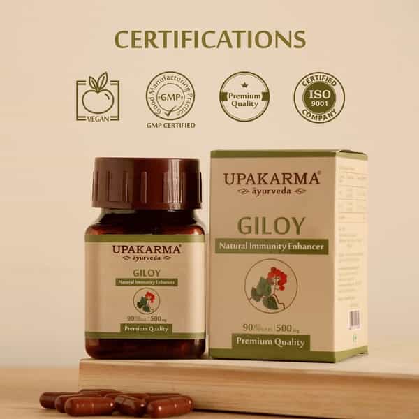 Upakarma Ayurveda Pure And Premium Giloy Extract 500 Mg 90 Veggie Capsules