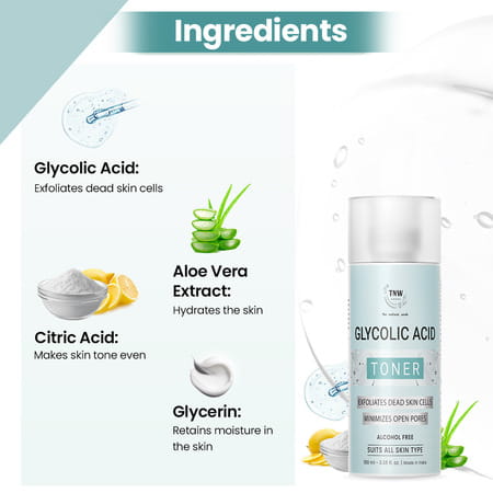 Tnw - The Natural Wash Glycolic Acid Toner | For Exfoliating Dead Skin Cells | Alcohol Free